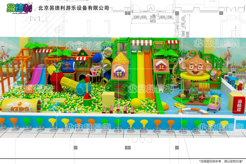 叢林卡通風格淘氣堡